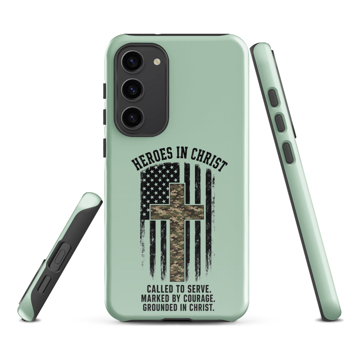 Heroes in Christ Army & Air Force Camo Samsung Tough Case - Samsung Galaxy S23 Plus - Front View