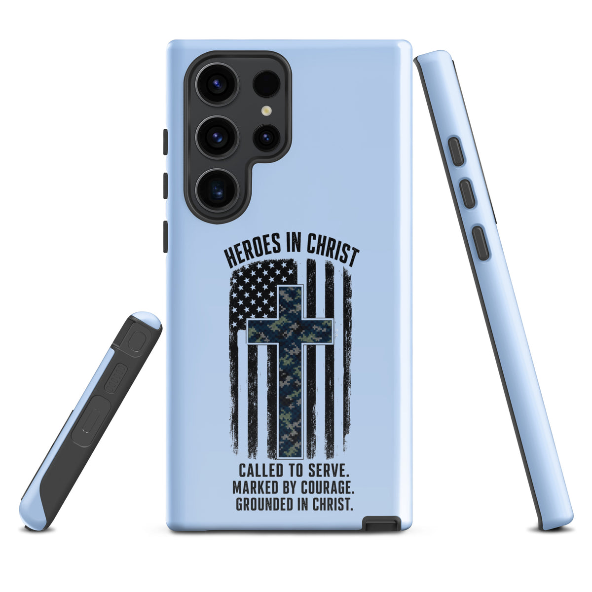 Heroes in Christ Navy Camo Samsung Tough Case - Samsung Galaxy S23 Ultra - Front View