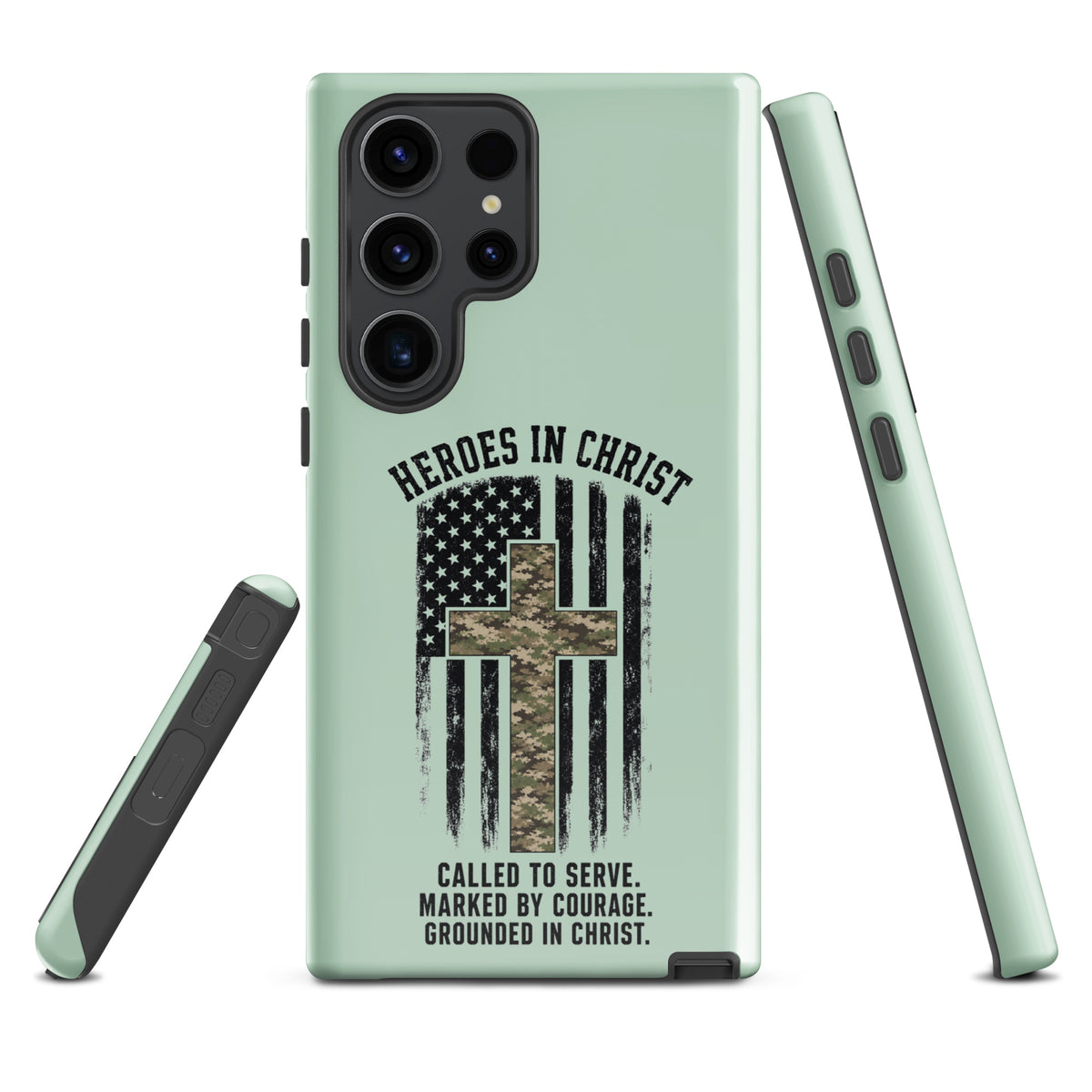 Heroes in Christ Army & Air Force Camo Samsung Tough Case - Samsung Galaxy S23 Ultra - Front View