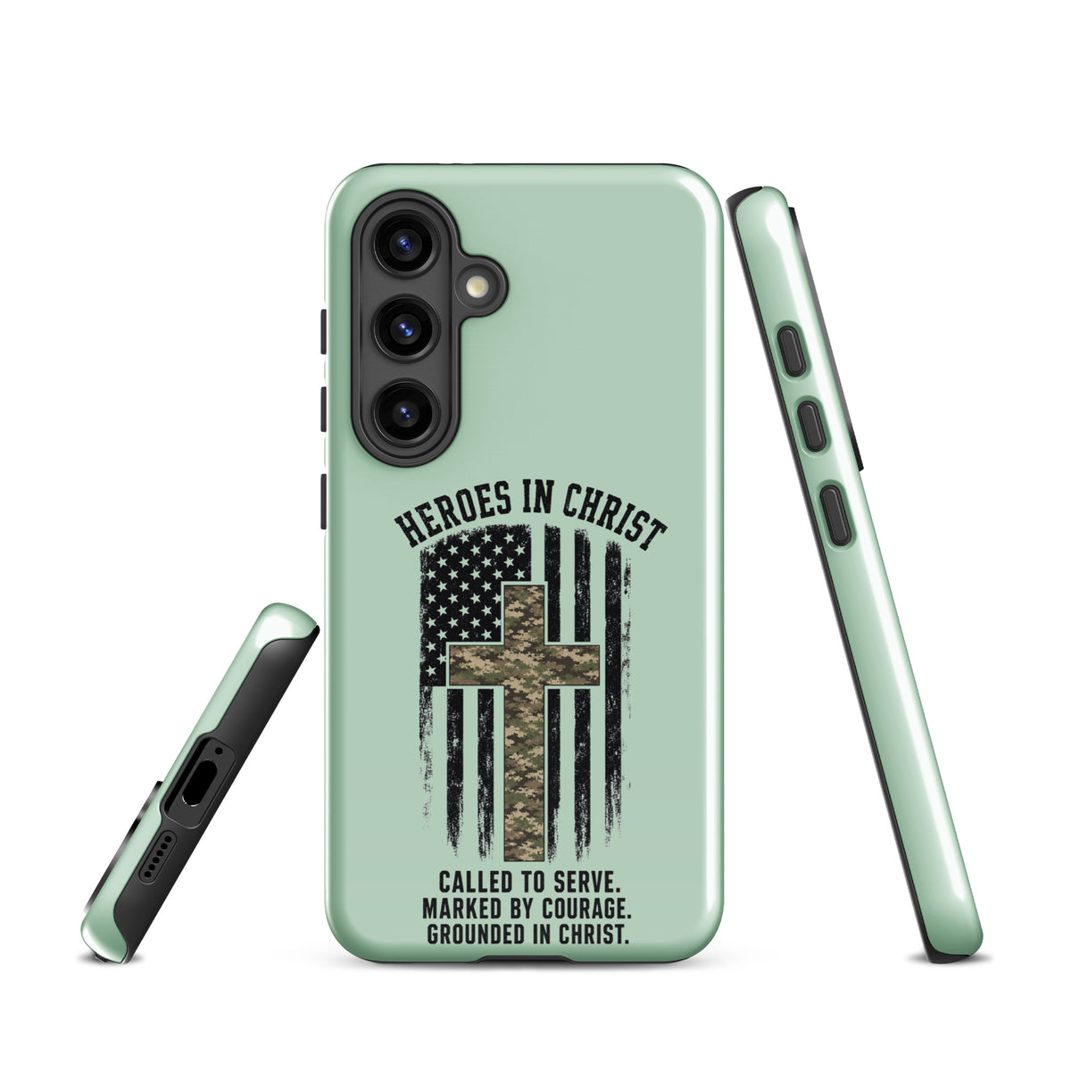 Heroes in Christ Army & Air Force Camo Samsung Tough Case - Samsung Galaxy S24 - Front View