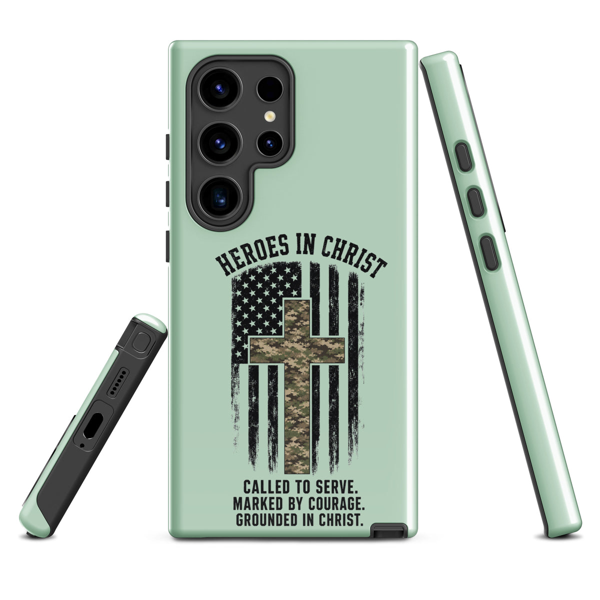 Heroes in Christ Army & Air Force Camo Samsung Tough Case - Samsung Galaxy S24 Ultra - Front View