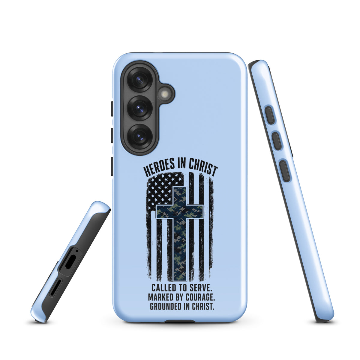 Heroes in Christ Navy Camo Samsung Tough Case - Samsung Galaxy S25 - Front View