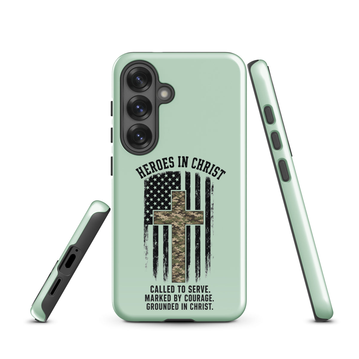 Heroes in Christ Army & Air Force Camo Samsung Tough Case - Samsung Galaxy S25 - Front View