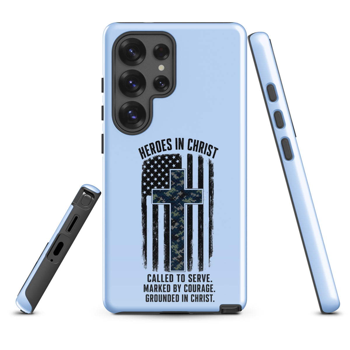 Heroes in Christ Navy Camo Samsung Tough Case - Samsung Galaxy S25 Ultra - Front View