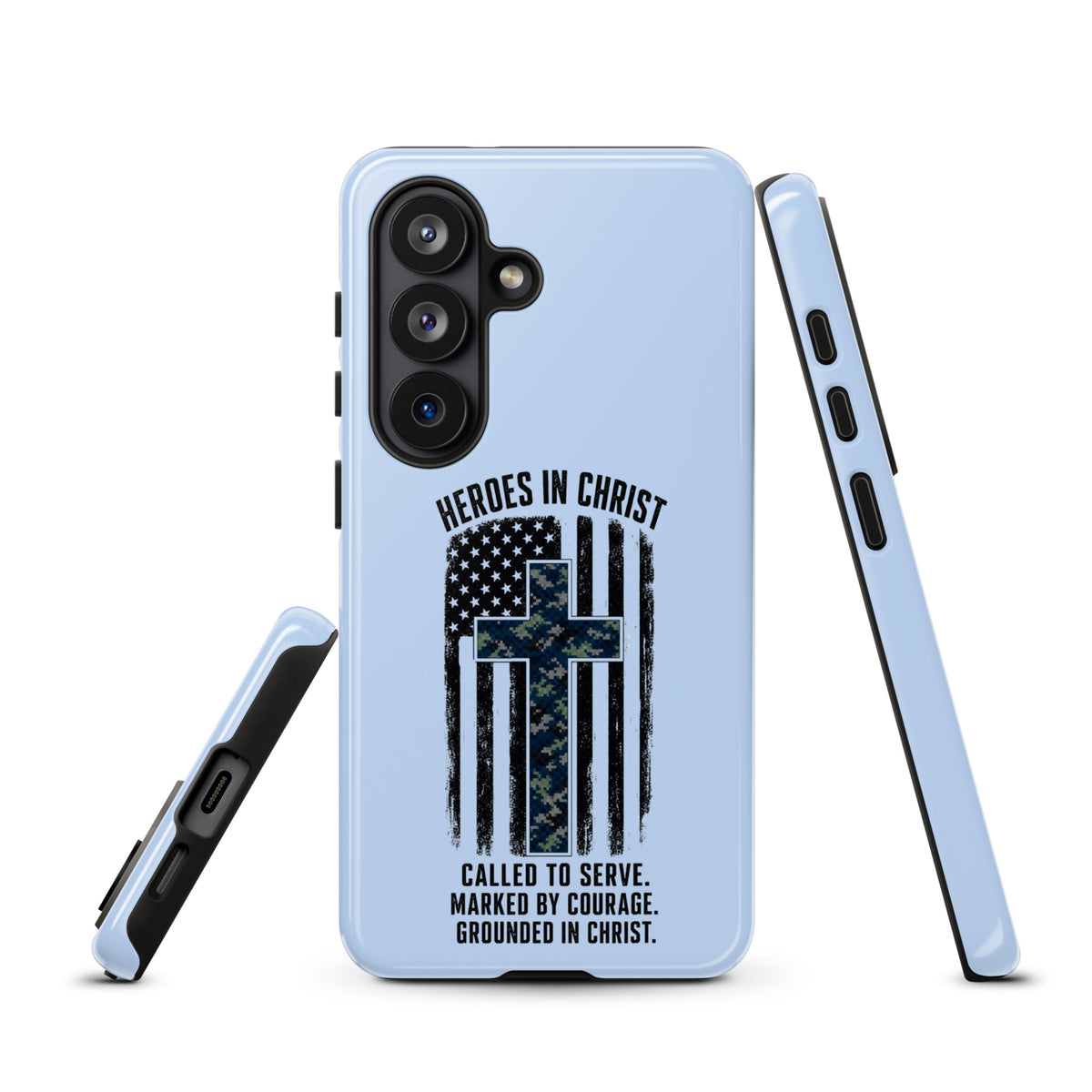 Heroes in Christ Navy Camo Samsung Tough Case - Samsung Galaxy S26 - Front View