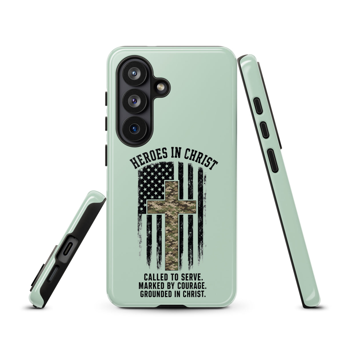 Heroes in Christ Army & Air Force Camo Samsung Tough Case - Samsung Galaxy S26 - Front View