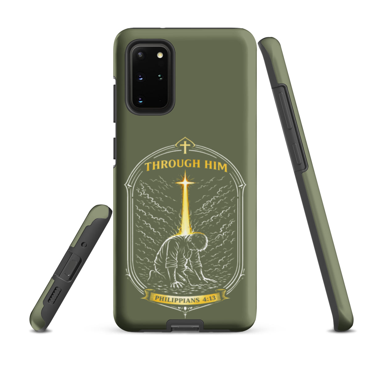 Through Him Men's Samsung Tough Case - Samsung Galaxy S20 Plus - Front View