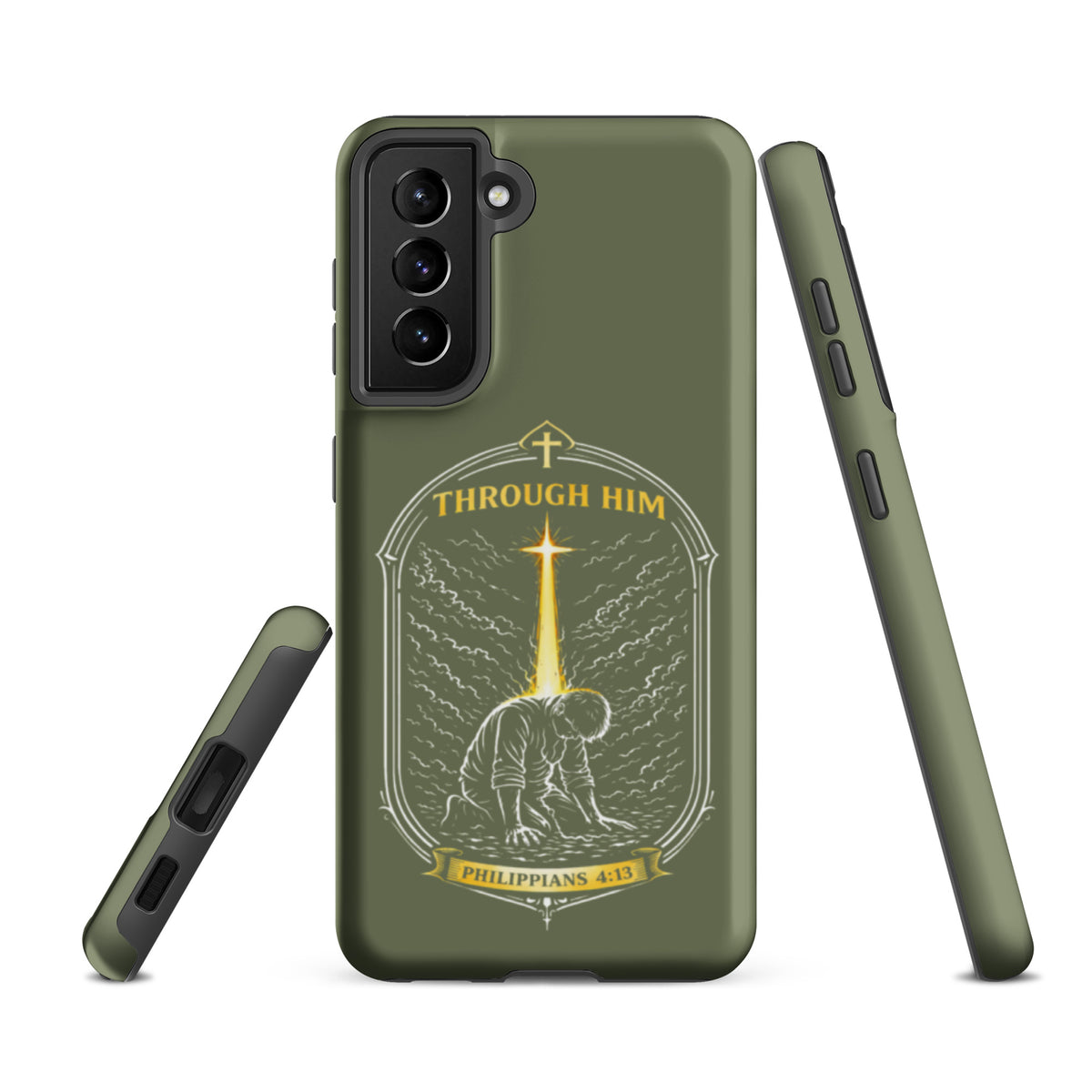 Through Him Men's Samsung Tough Case - Samsung Galaxy S21 FE - Front View