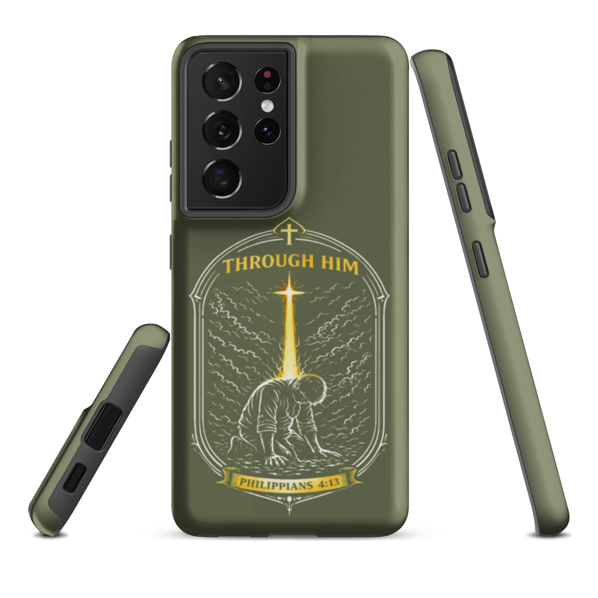 Through Him Men's Samsung Tough Case - Samsung Galaxy S21 Ultra - Front View