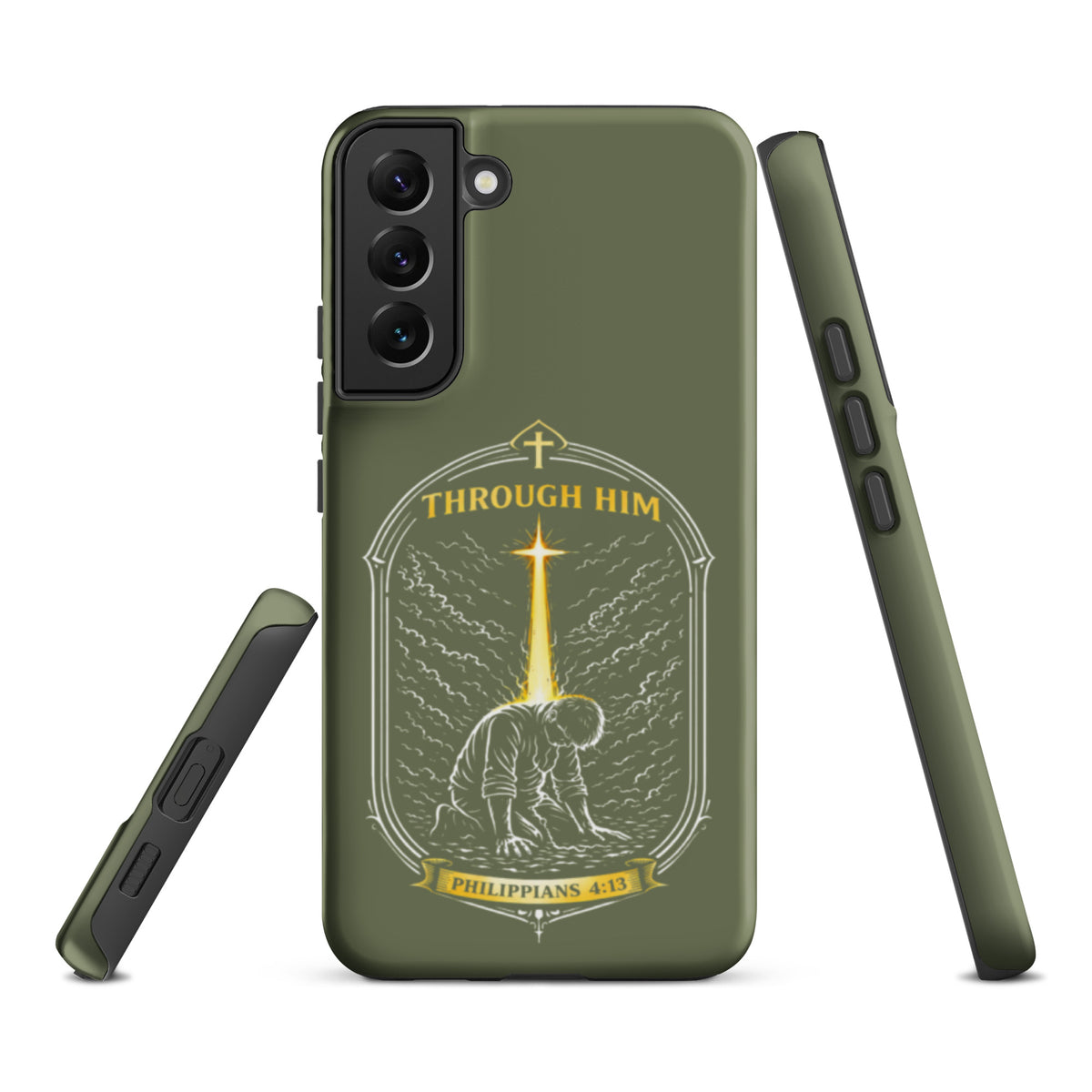 Through Him Men's Samsung Tough Case - Samsung Galaxy S22 Plus - Front View