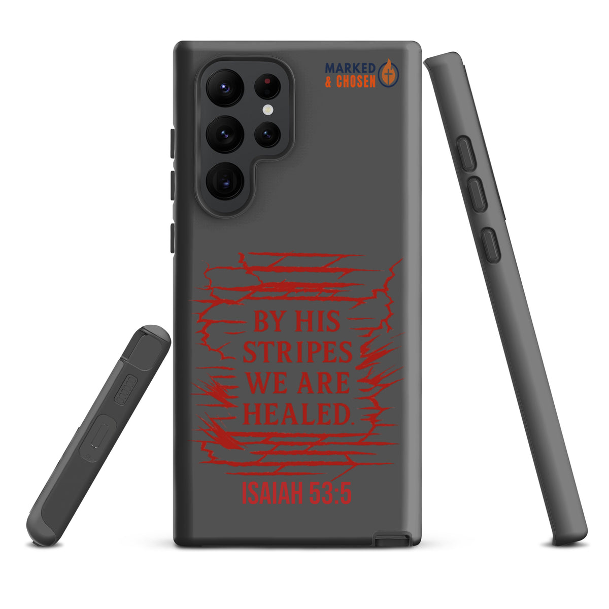 By His Stripes Samsung Galaxy Tough Case - Samsung Galaxy S22 Ultra - Front View