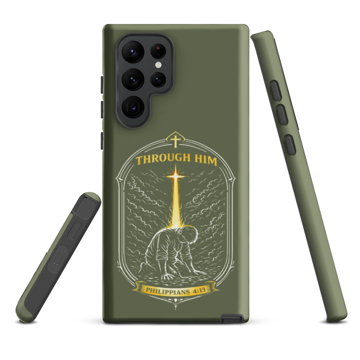 Through Him Men's Samsung Tough Case - Samsung Galaxy S22 Ultra - Front View