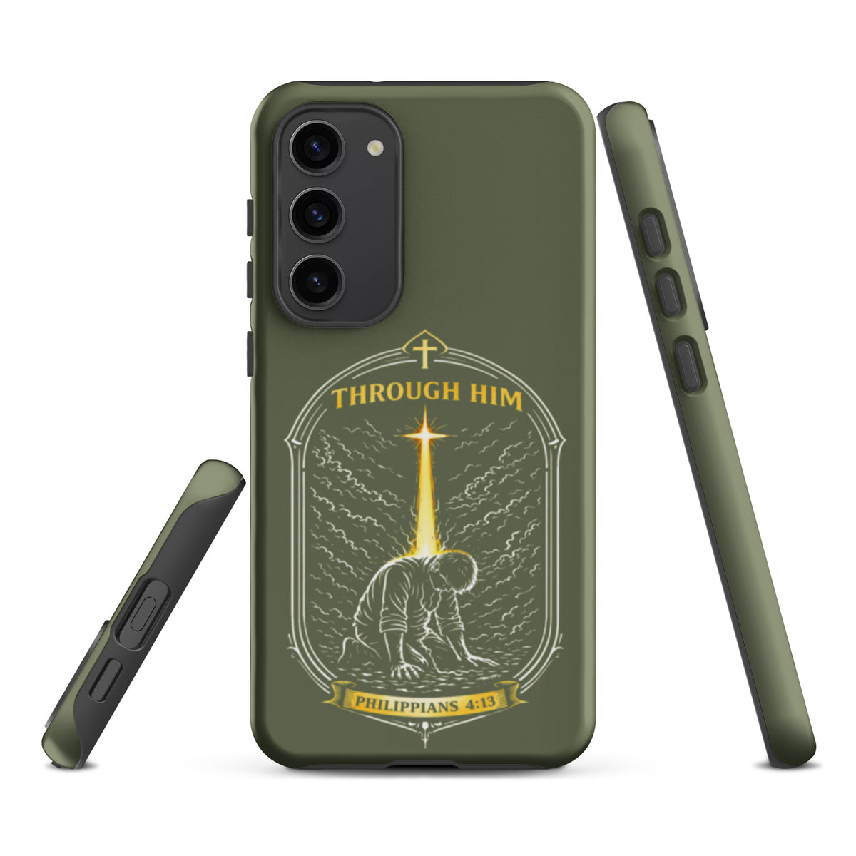 Through Him Men's Samsung Tough Case - Samsung Galaxy S23 Plus - Front View
