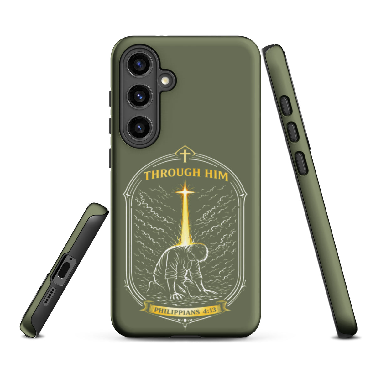 Through Him Men's Samsung Tough Case - Samsung Galaxy S24 Plus - Front View