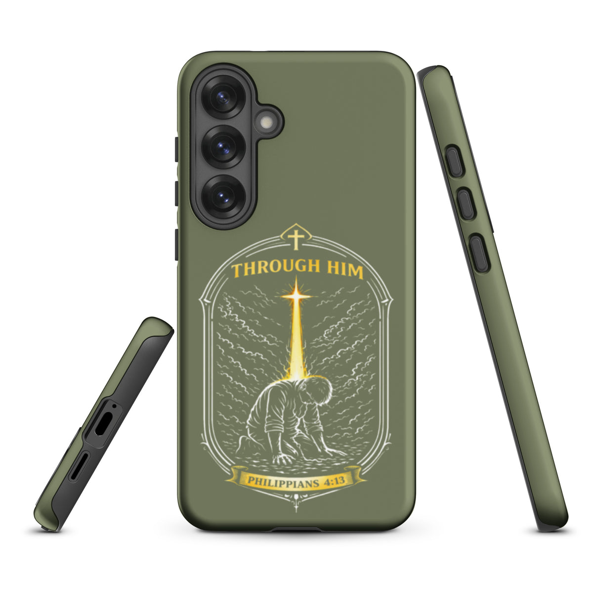 Through Him Men's Samsung Tough Case - Samsung Galaxy S25 Plus - Front View