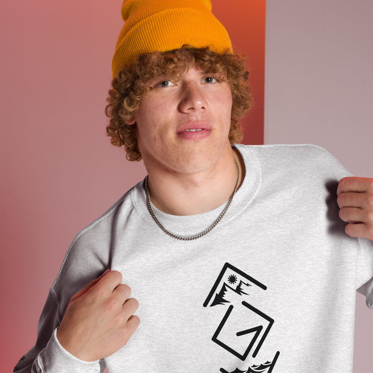 God is Greater Than Sweatshirt - Ash - Right Front View