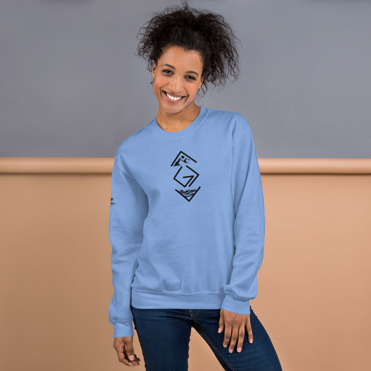 God is Greater Than Sweatshirt - Carolina Blue - Front View