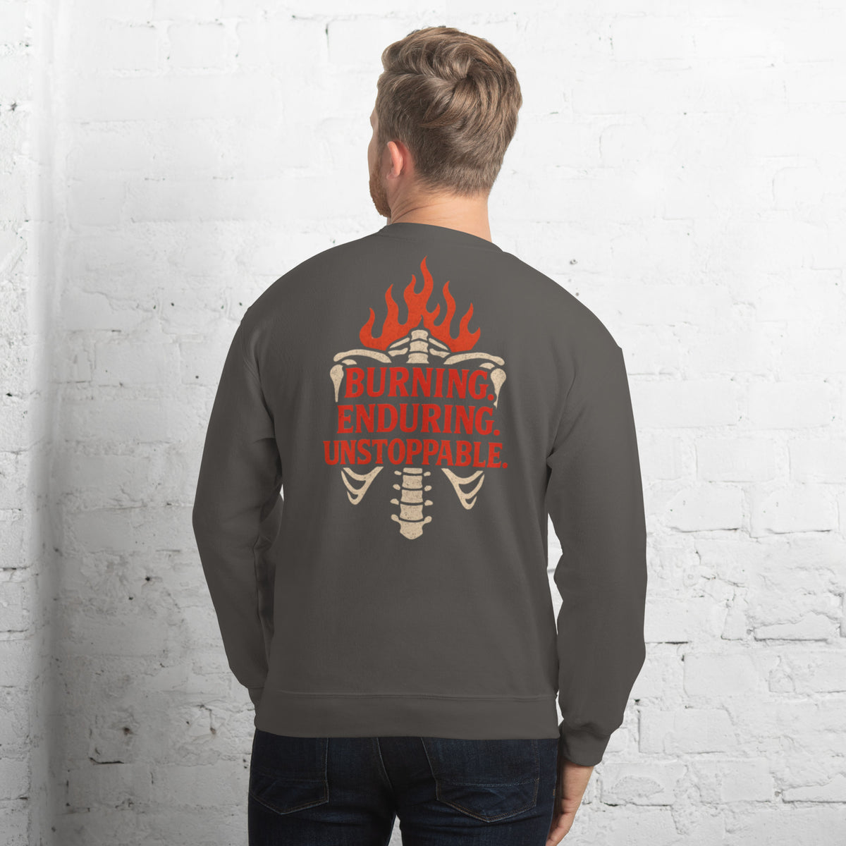 Fire in My Bones Sweatshirt - Charcoal - Back View