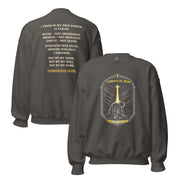 Through Him Men's Sweatshirt - Charcoal - Front and Back View