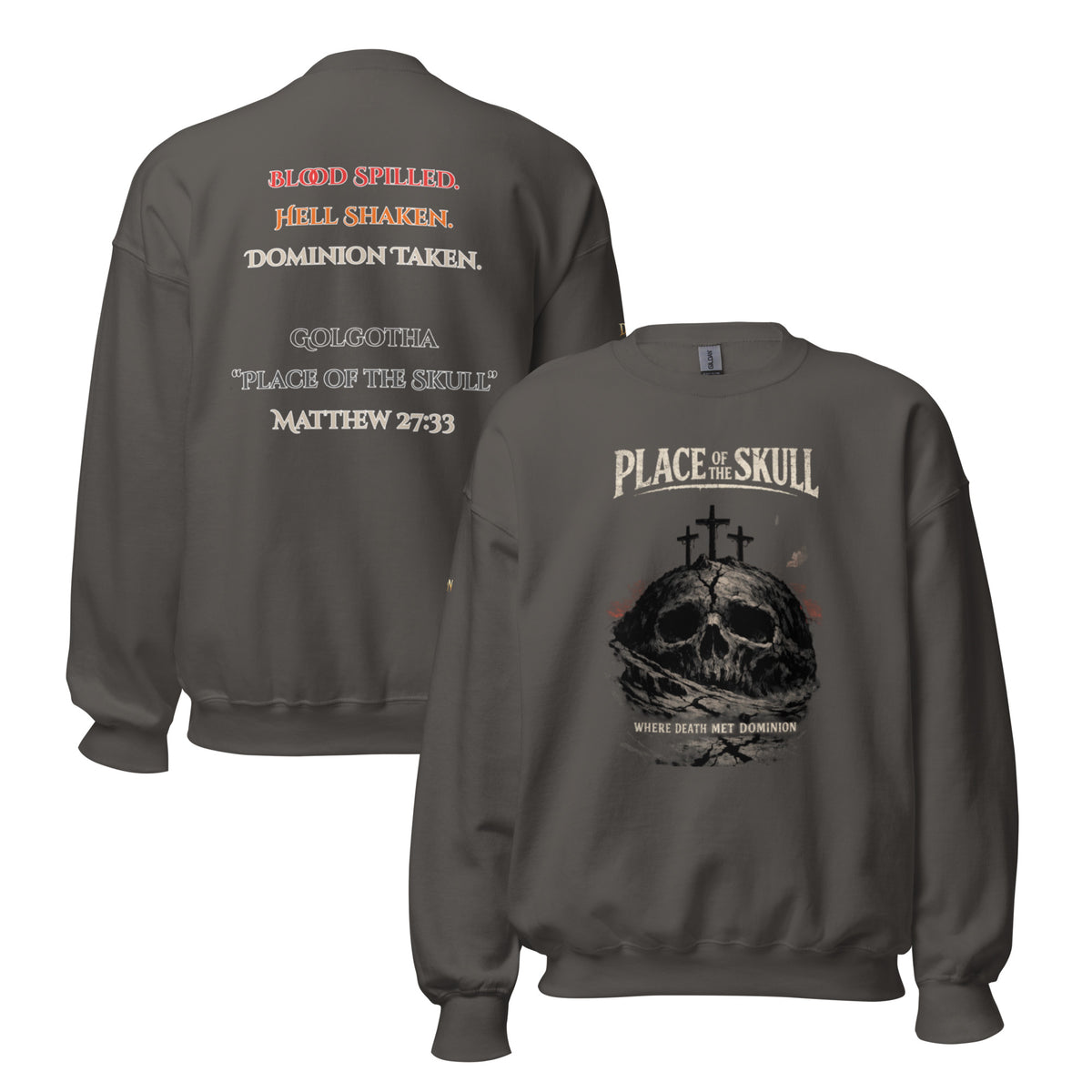 Place of the Skull Sweatshirt - Charcoal - Front and Back View