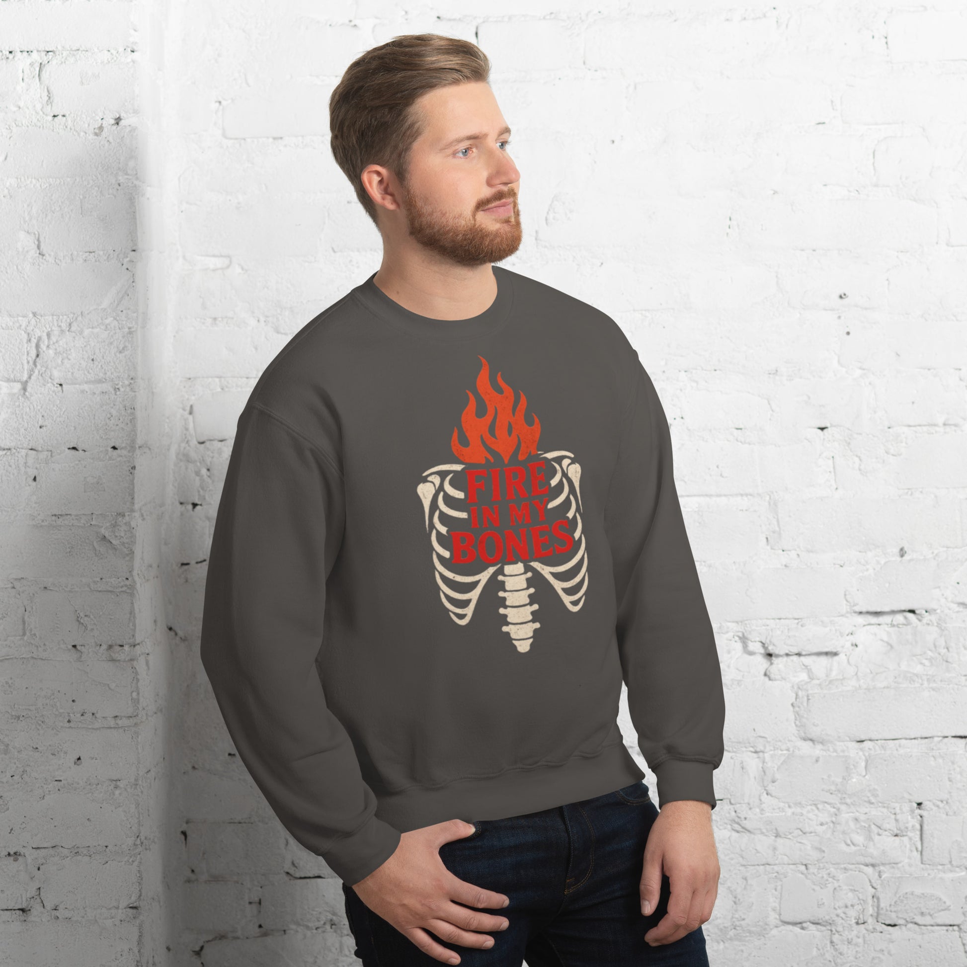 Fire in My Bones Sweatshirt - Charcoal - Right Front View