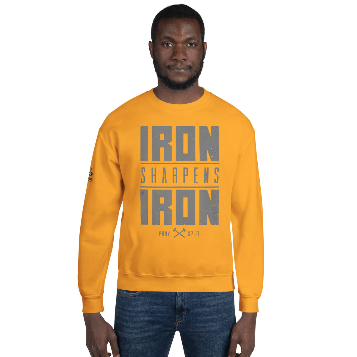 Men's Iron Sharpens Iron Sweatshirt - Gold - Front View