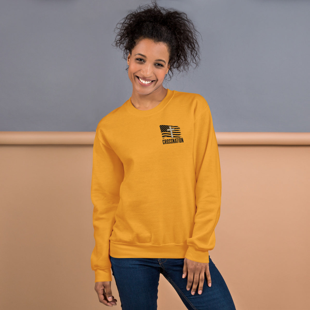 Heroes in Christ Marines Desert Camo Sweatshirt - Gold - Front View