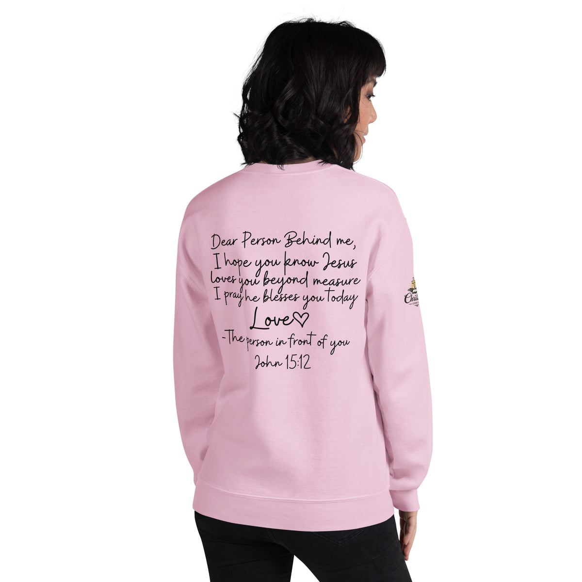 Love Like Jesus Sweatshirt - Light Pink - Back View