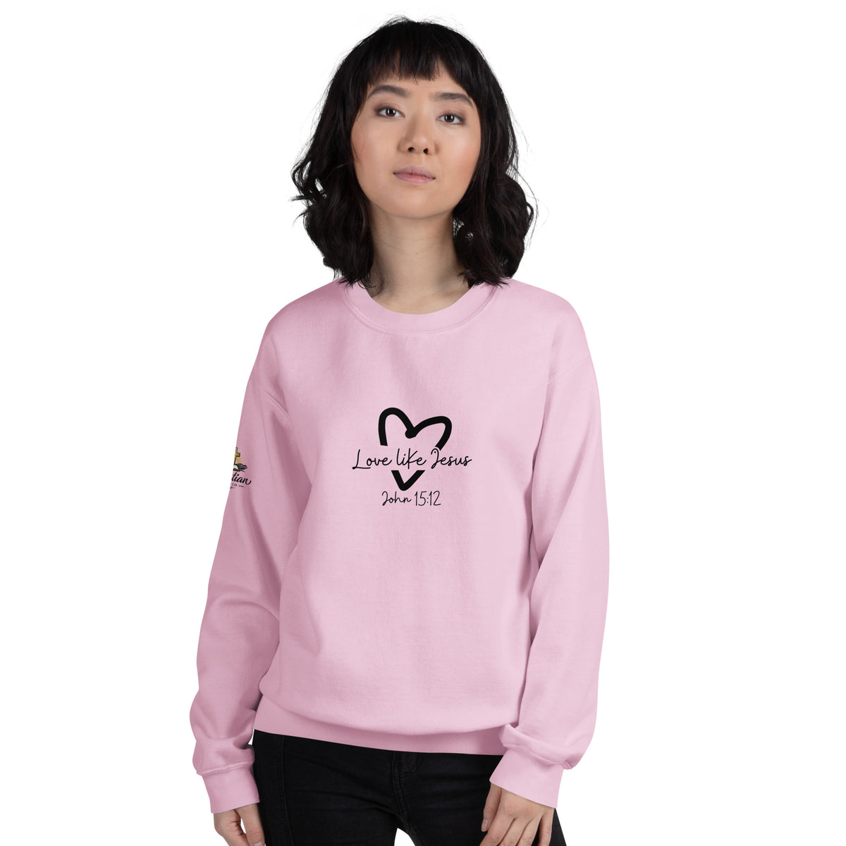 Love Like Jesus Sweatshirt - Light Pink - Front View