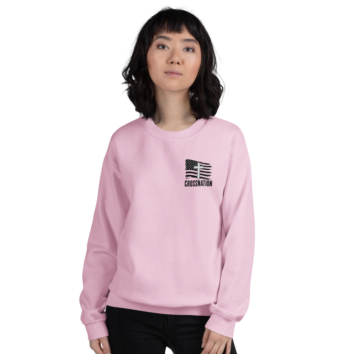 Heroes in Christ Healthcare Sweatshirt - Light Pink - Front View