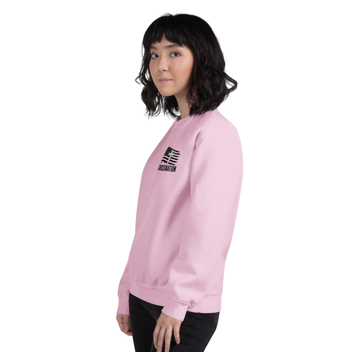 Heroes in Christ Healthcare Sweatshirt - Light Pink - Left Front View