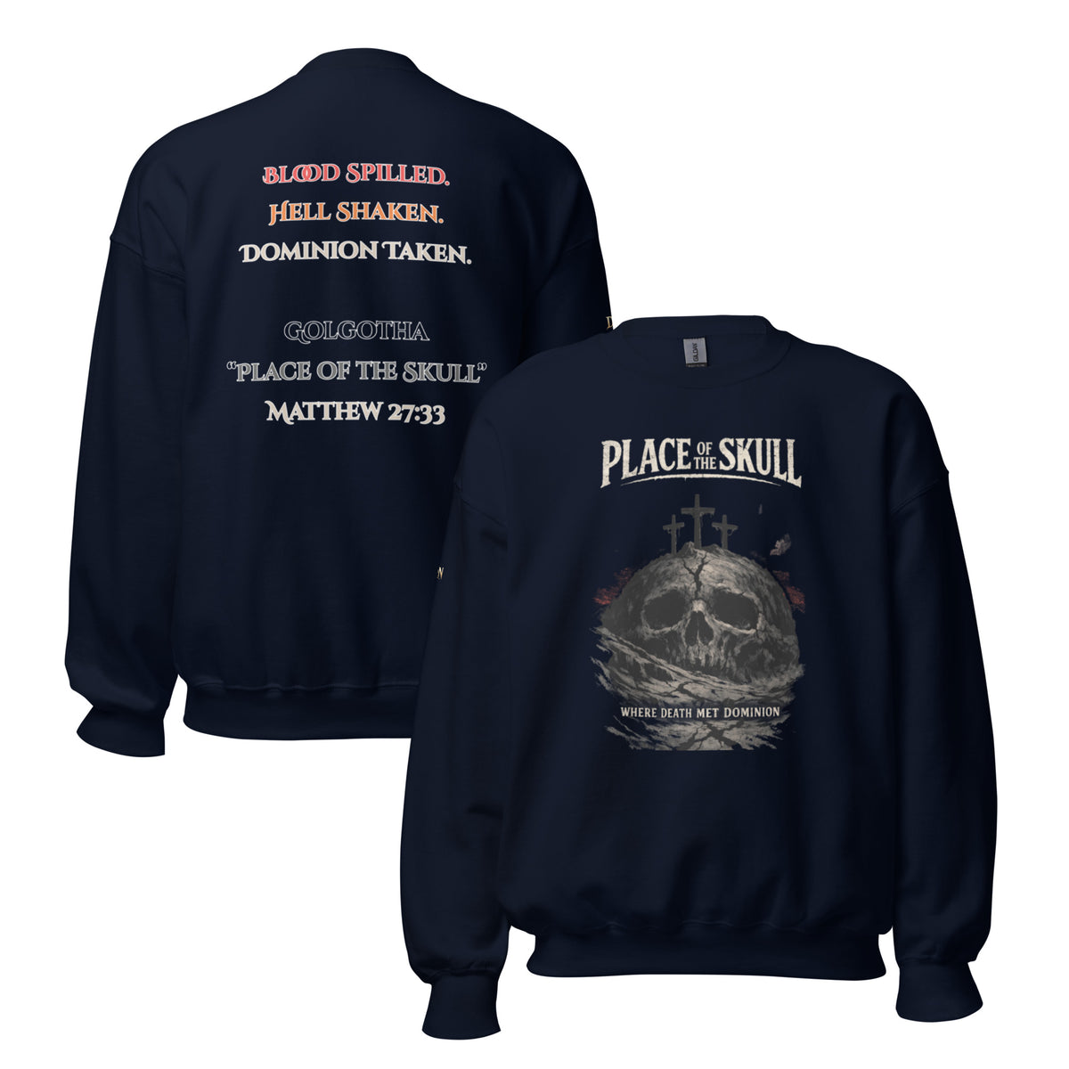 Place of the Skull Sweatshirt - Navy - Front and Back View
