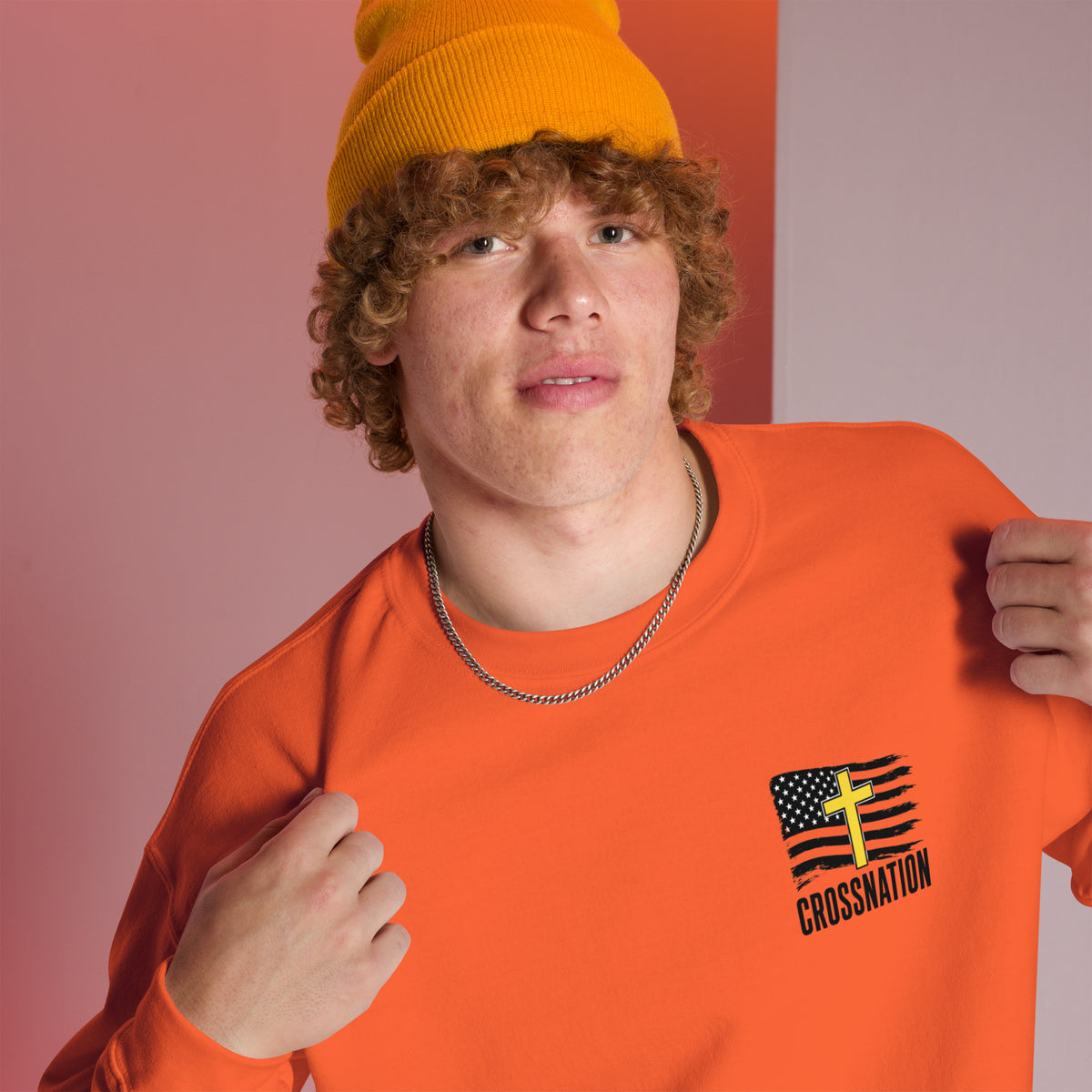 Heroes in Christ Dispatch Sweatshirt - Orange - Right Front View
