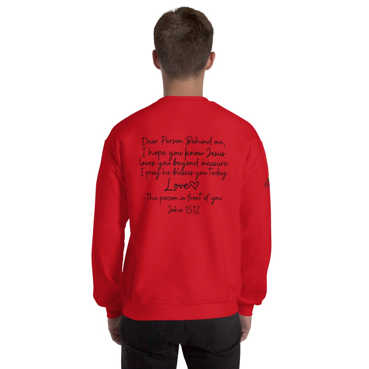 Love Like Jesus Sweatshirt - Red - Back View