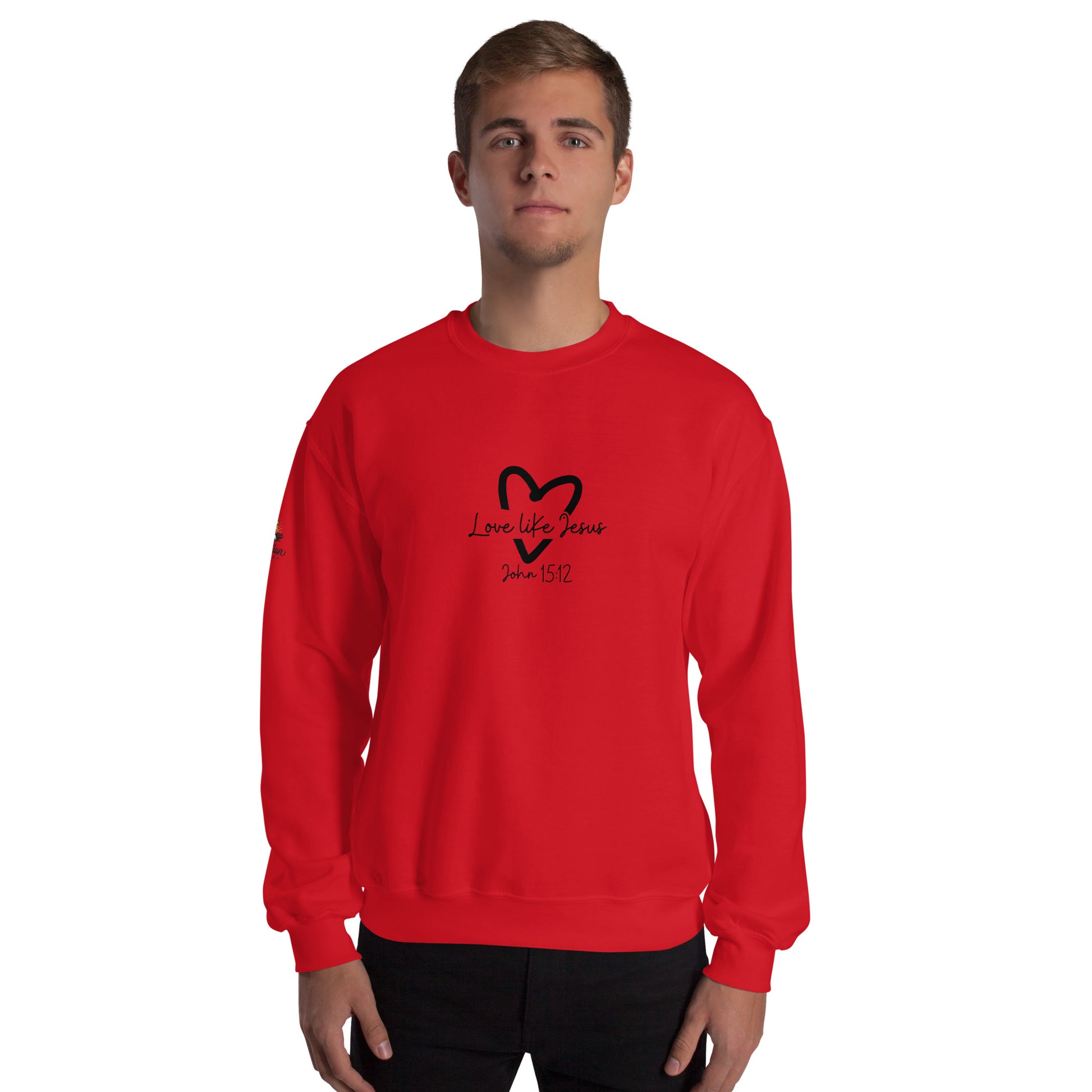 Love Like Jesus Sweatshirt - Red - Front View