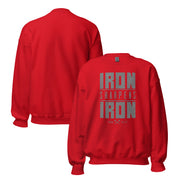 Men's Iron Sharpens Iron Sweatshirt - Red - Front and Back View