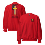 Heroes in Christ Dispatch Sweatshirt - Red - Front and Back View