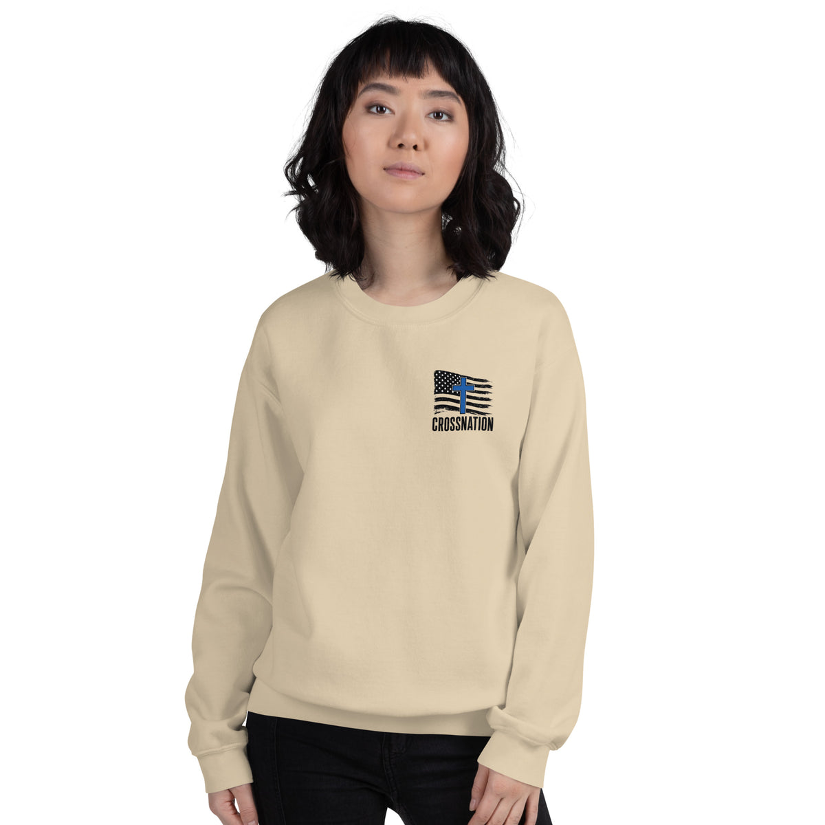 Heroes in Christ Police Sweatshirt - Sand - Front View