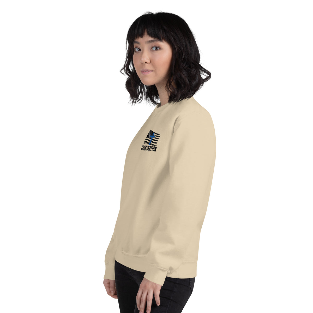 Heroes in Christ Police Sweatshirt - Sand - Left Front View