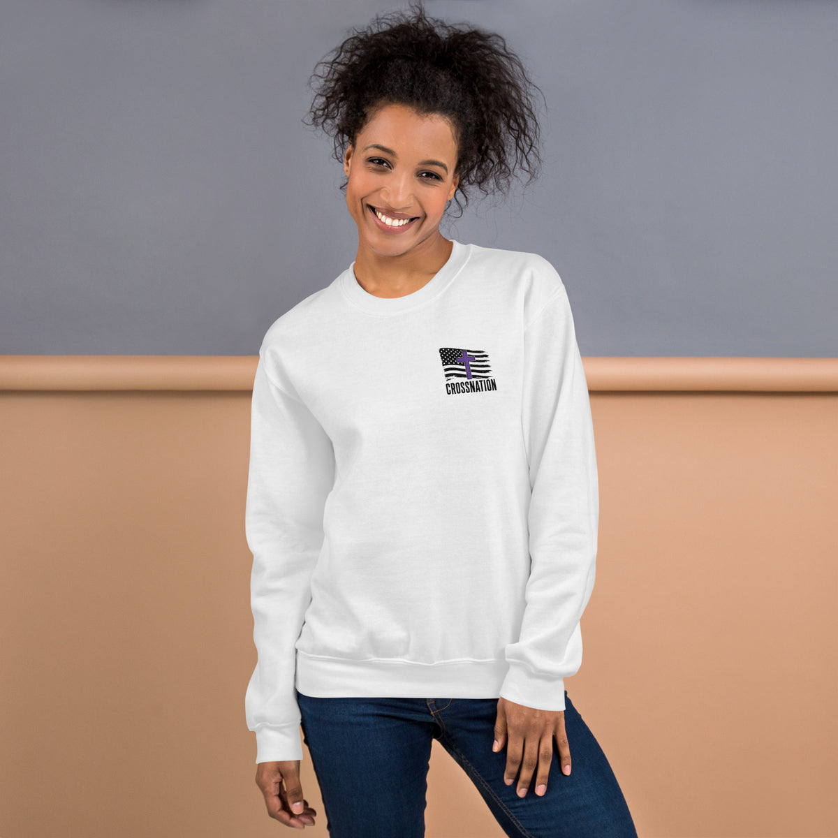 Heroes in Christ Security Sweatshirt - White - Front View