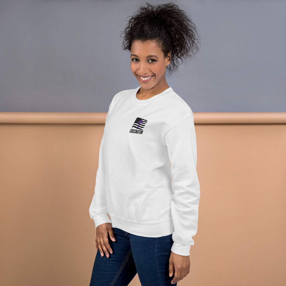 Heroes in Christ Security Sweatshirt - White - Left Side View