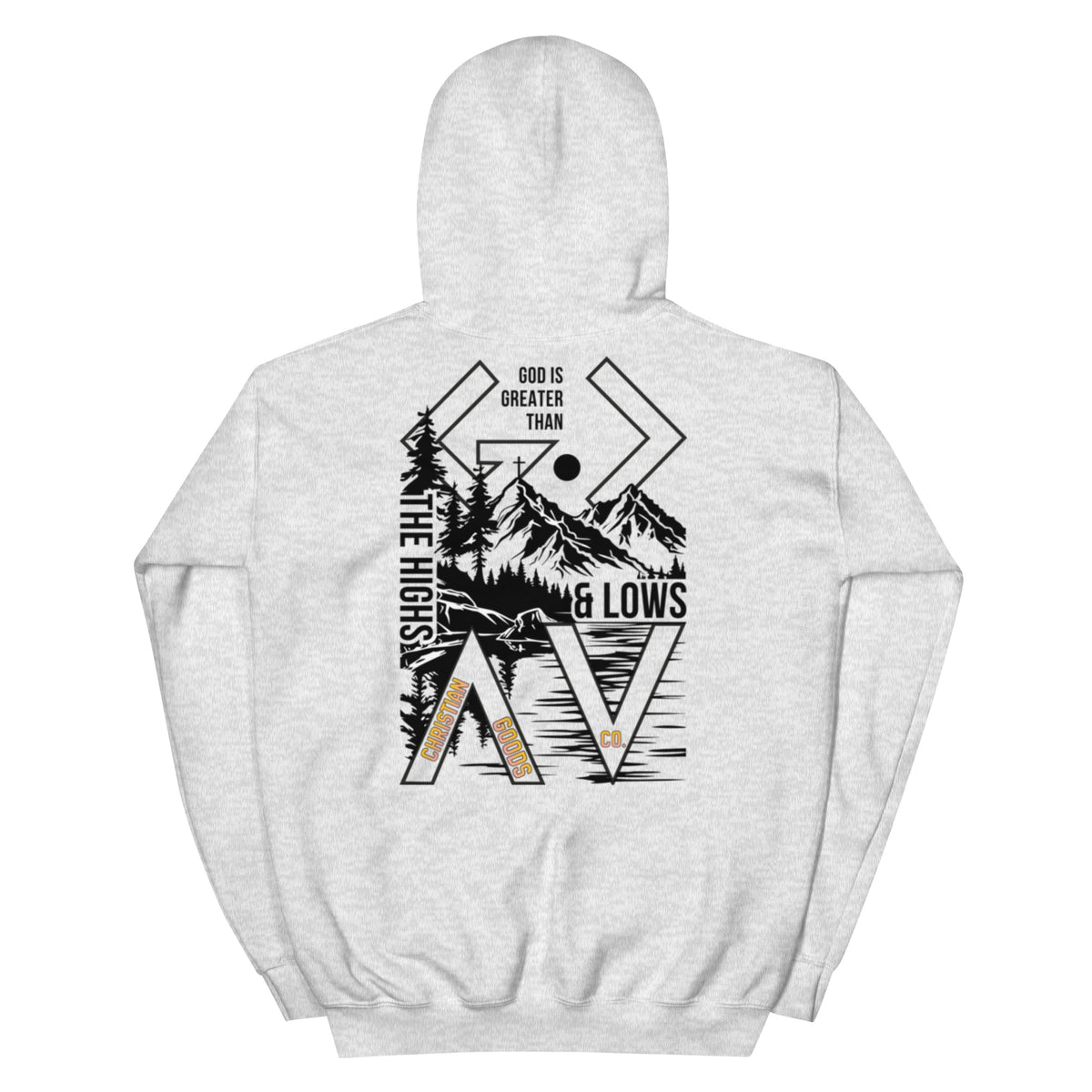 God is Greater Than Hoodie - Ash - Back View 2