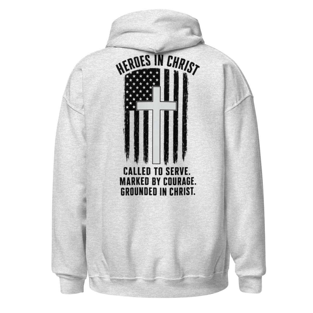 Heroes in Christ Healthcare Hoodie - Ash - Back View