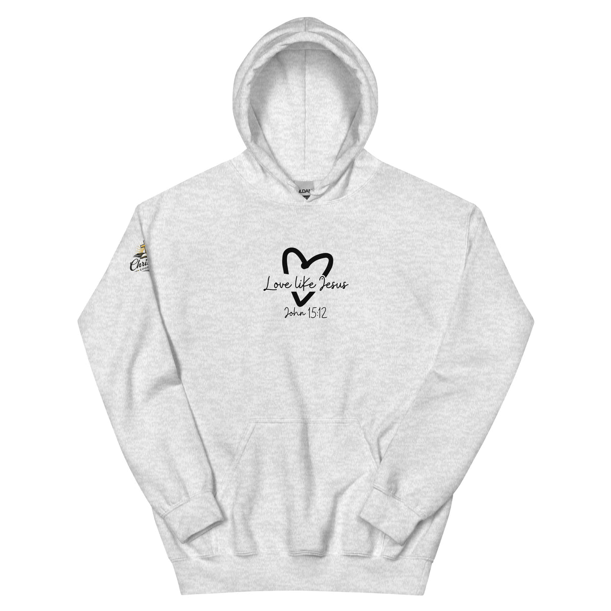Love Like Jesus Hoodie - Ash - Front View