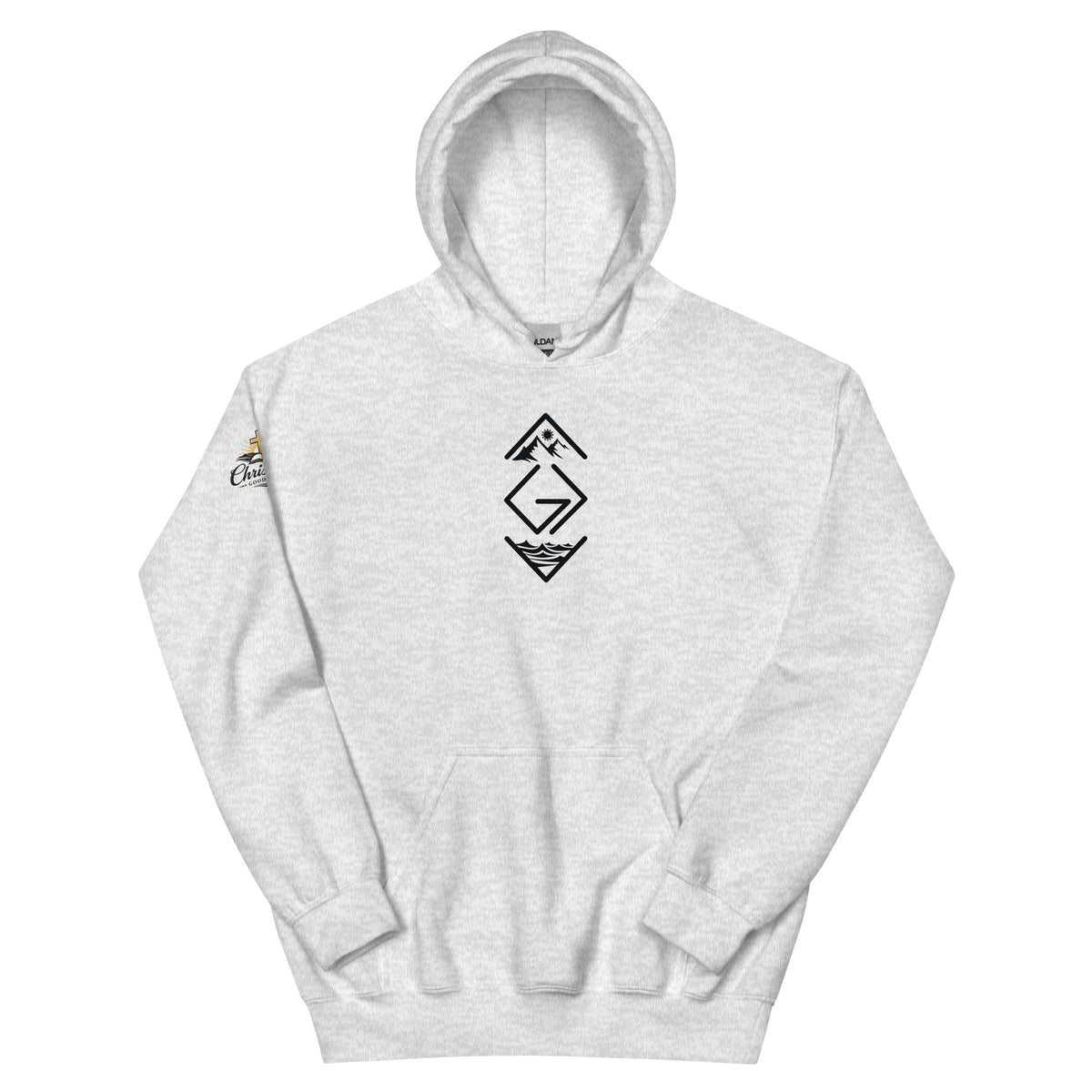 God is Greater Than Hoodie - Ash - Front View 2