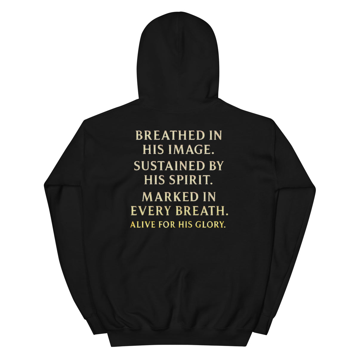 My Breath Bears His Name Hoodie - Black - Back View