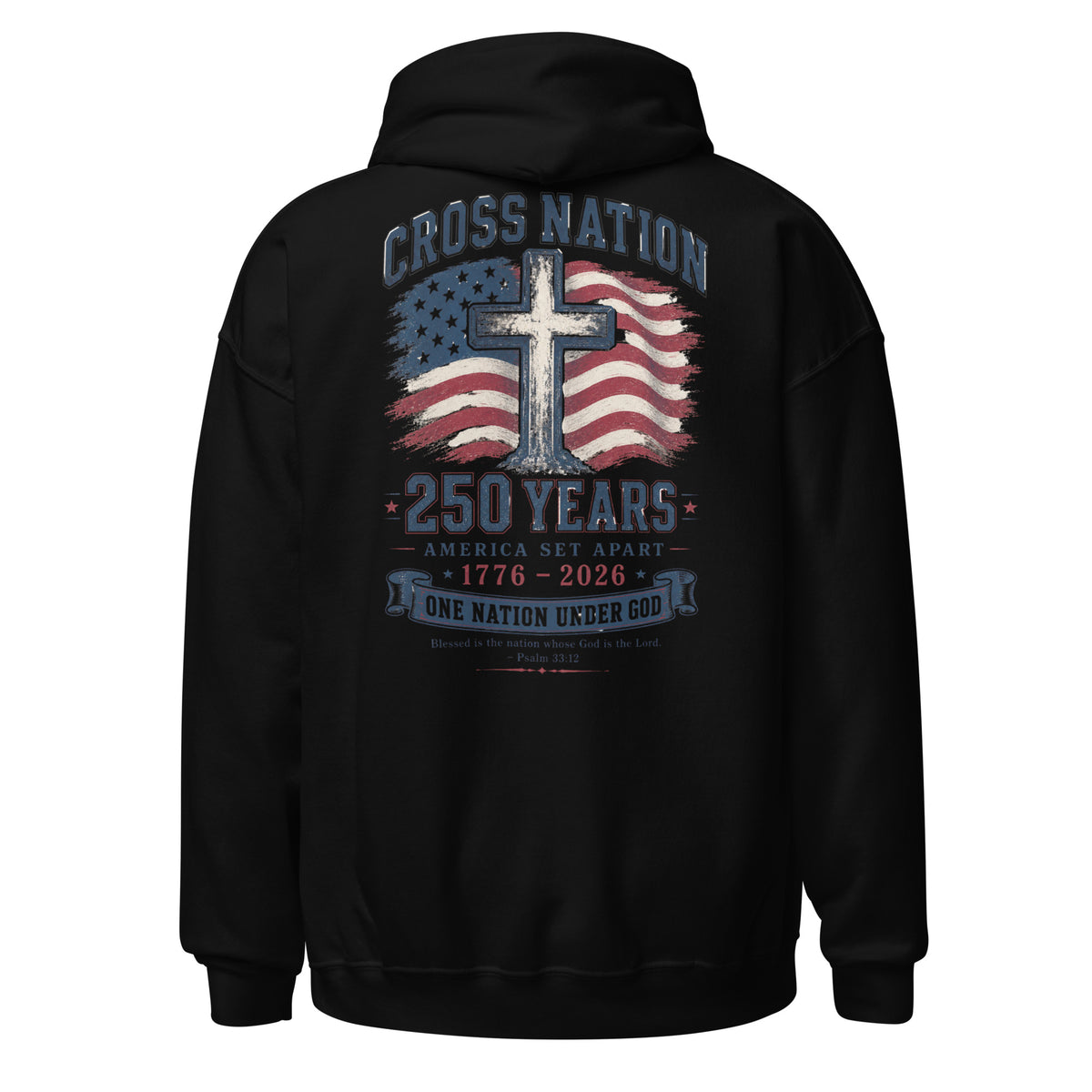 America 250th Hoodie - Black - Back View