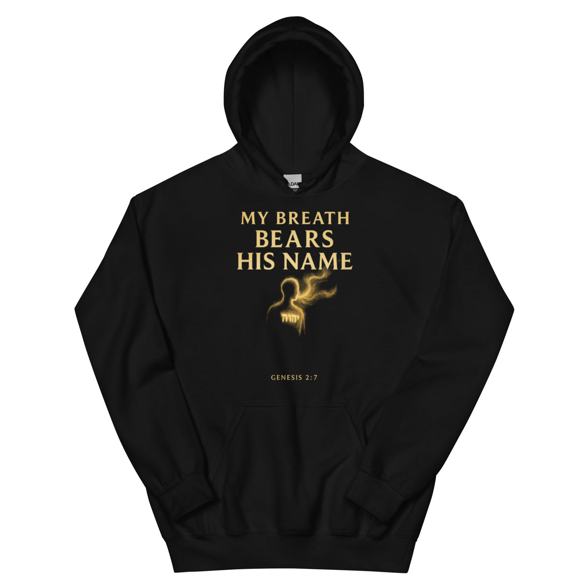 My Breath Bears His Name Hoodie - Black - Front View