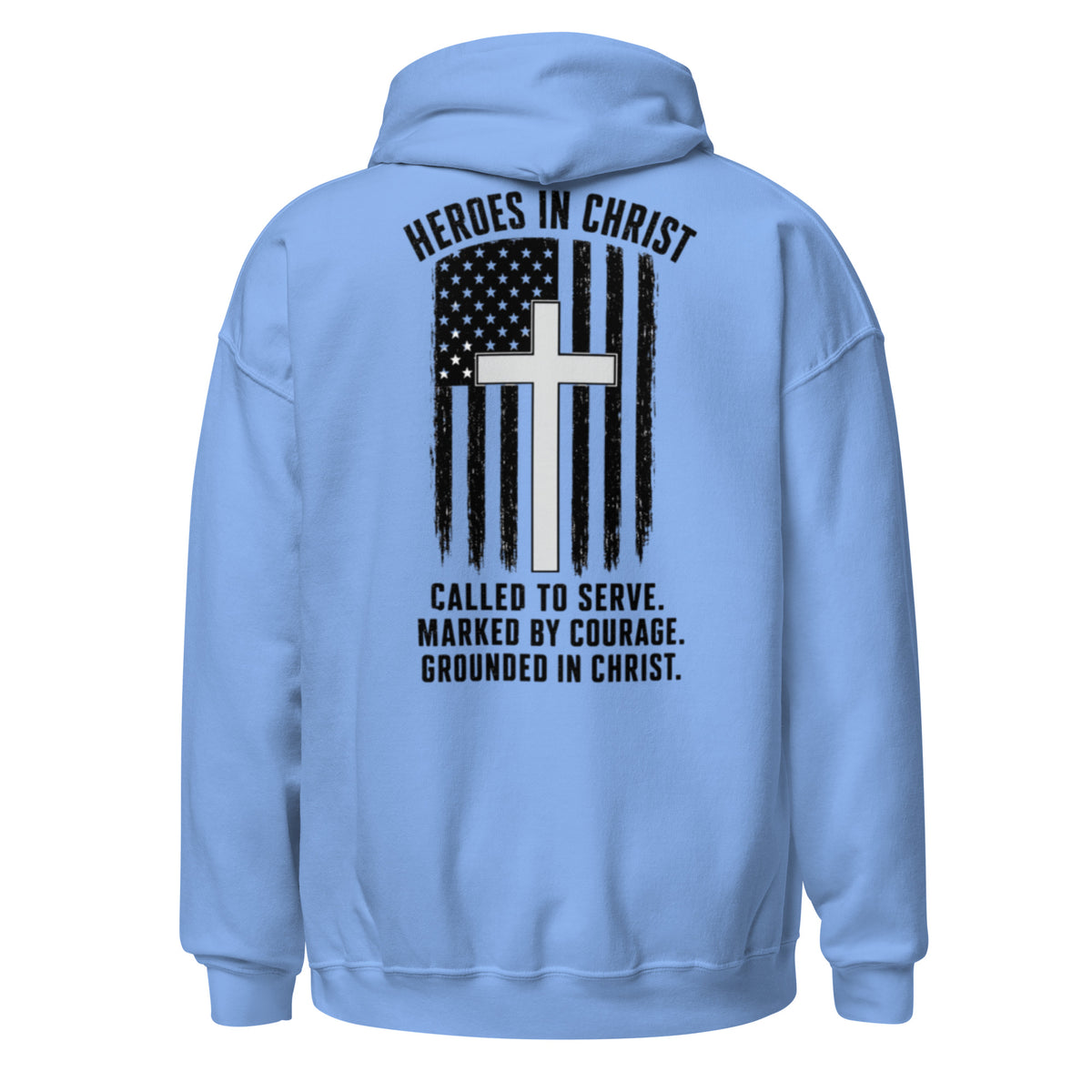 Heroes in Christ Healthcare Hoodie - Carolina Blue - Back View