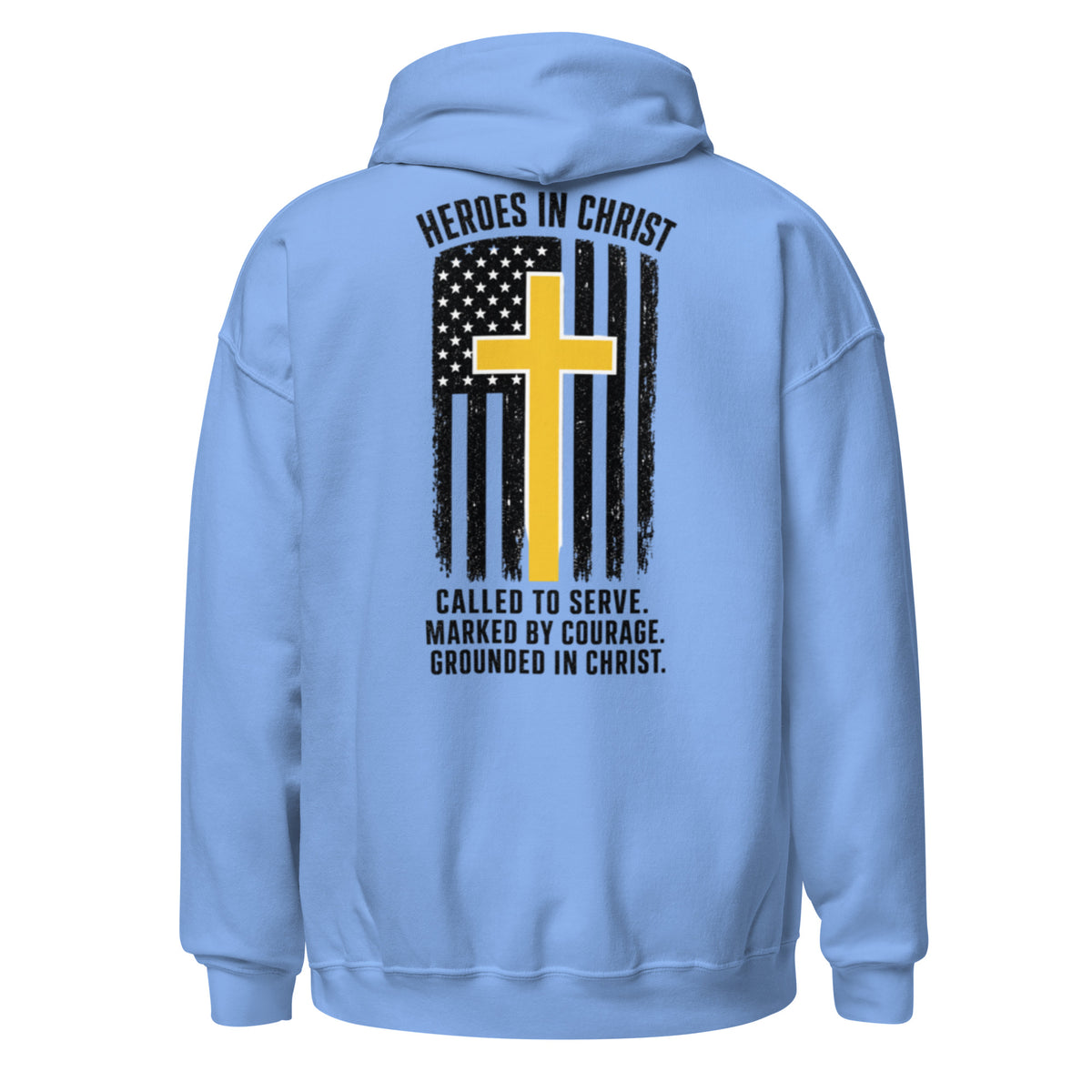 Heroes in Christ Dispatch Hoodie - Carolina Blue - Back View
